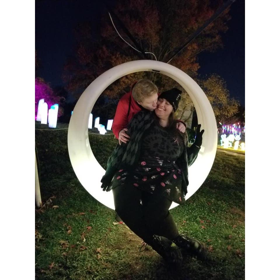 Josh's parents came with us to the Winter Lantern Festival and snapped this cute pic of us!