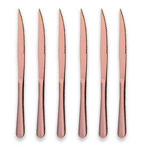 Berglander Houseware CO., LTD - Berglander Rose Gold Plated Stainless Steel Steak Knives, Copper Color Steak Knife Heavy-Duty Steak Knife for Chefs, Great For BBQ Weddings - Dinners - Parties All Homes & Kitchens Pack of 6