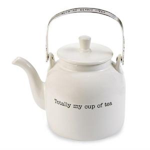 Mud Pie 4301007 My Cup of Tea Personal Teapot, One Size, White