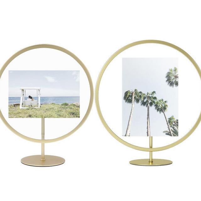 Metal Round Frame Brass, Set of 2