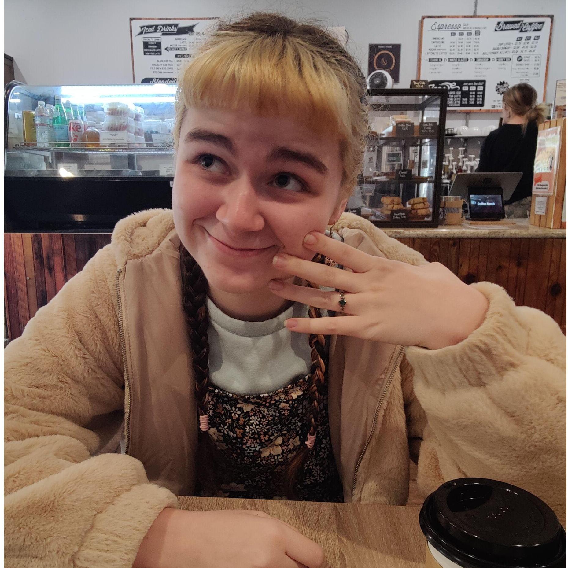 Aubrey Showing Off Her Bling At Coffee Ranch
