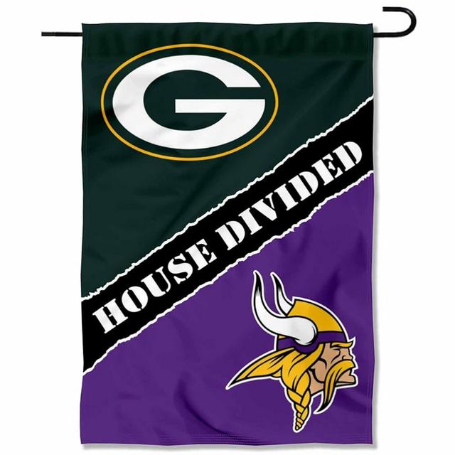House Divided Packers and Vikings Double Sided Garden Flag