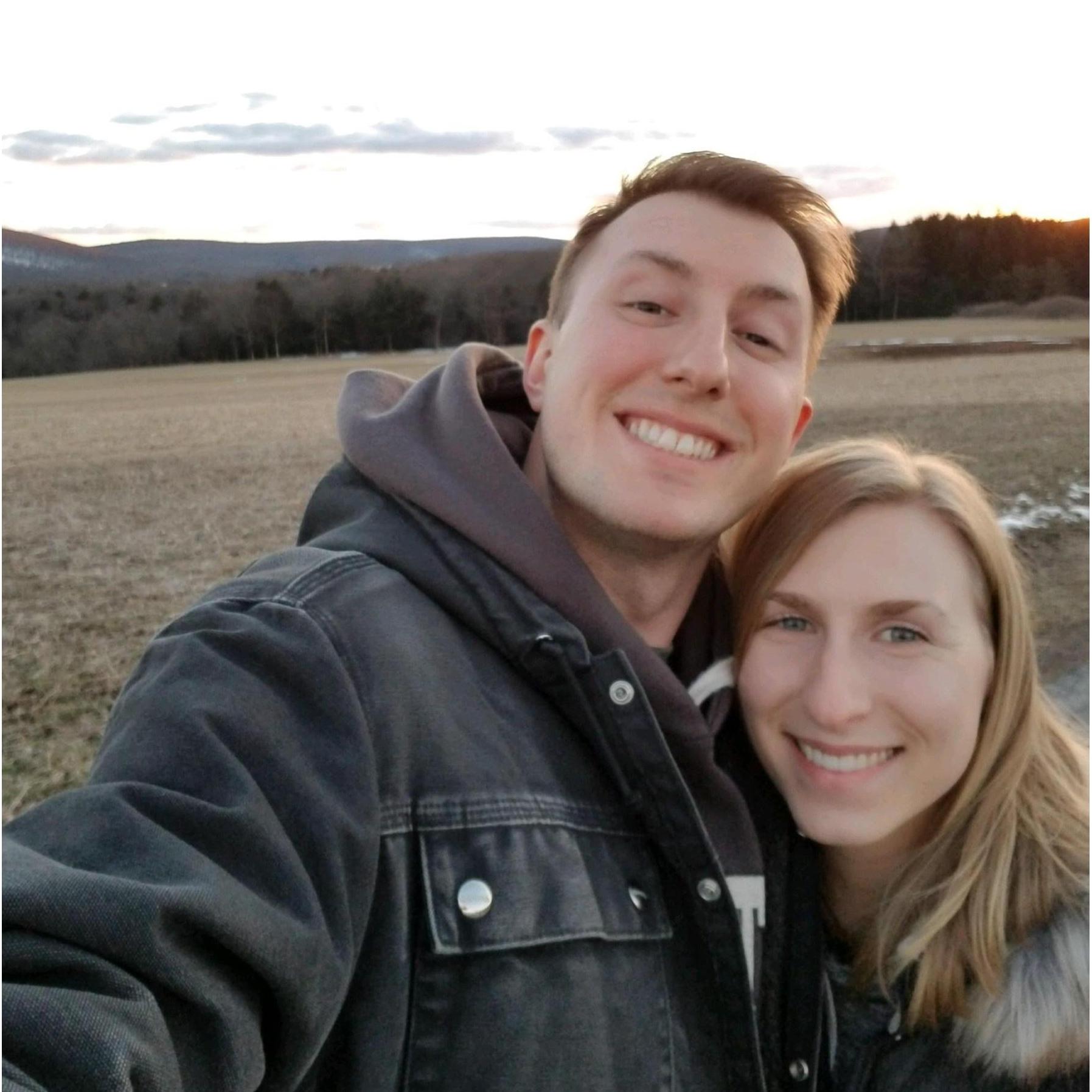 I made Paul pull over to take a photo on the mountain at sunset - March 2018