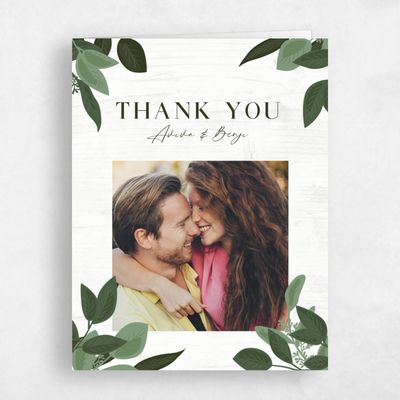 Light Wood, Grey Wedding Thank You - Summerlin Photo
