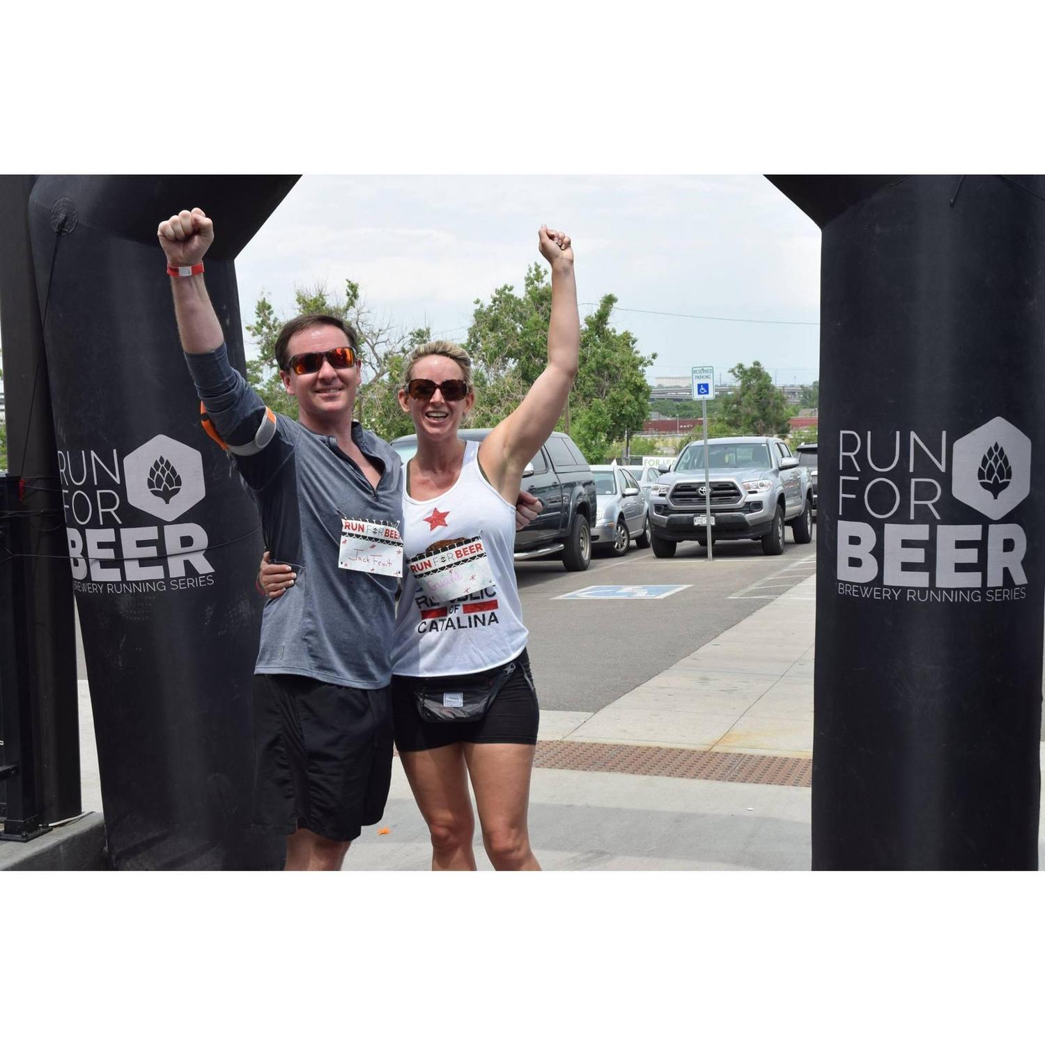 One of the many races we ran together of the Brewery 5k Series.  After Ellen first moved here, she and Andrew signed up to run 5ks and try local breweries.
