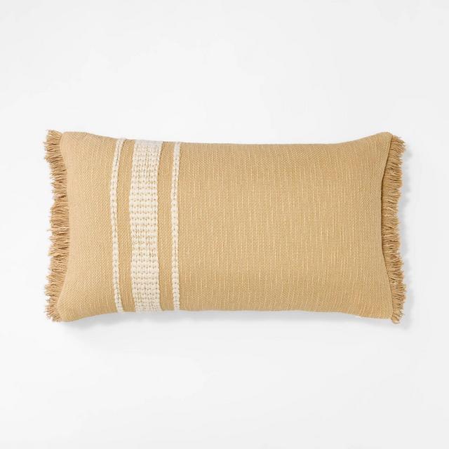 Oversized Woven Striped Lumbar Throw Pillow Neutral/Cream - Threshold™ designed with Studio McGee