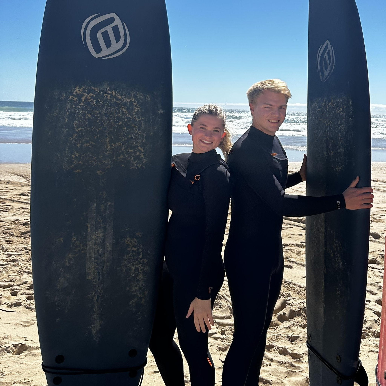 Surfed in Portugal together. Maria was 100x better than Adam although Adam will never admit that :)