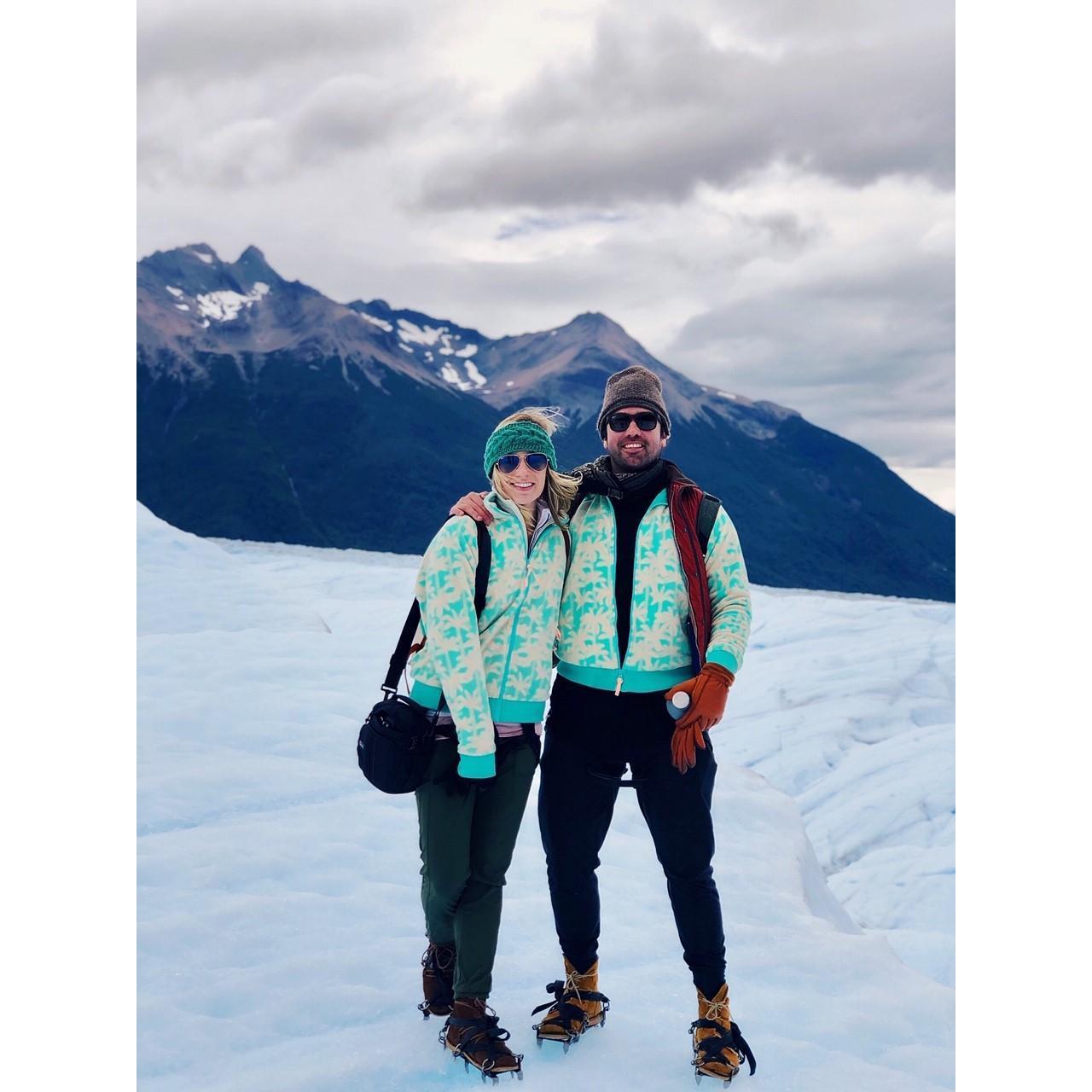 After hearing about Matt Kellman's proposal on this glacier in Patagonia, we knew we had to increase the stakes. After this picture was taken, Franco shotgunned a beer on the glacier. Your move Matt.