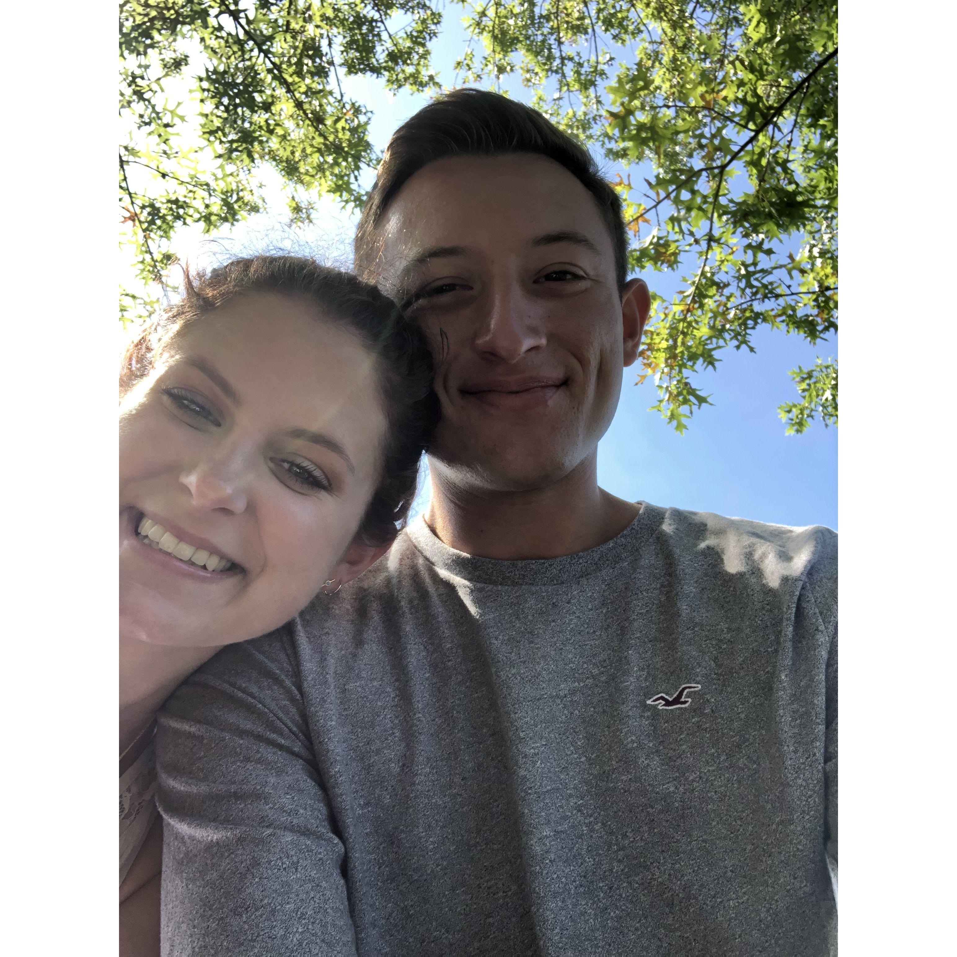 One of our very first pictures together, this is our second date which involved making sandwiches and having a picnic in the park.