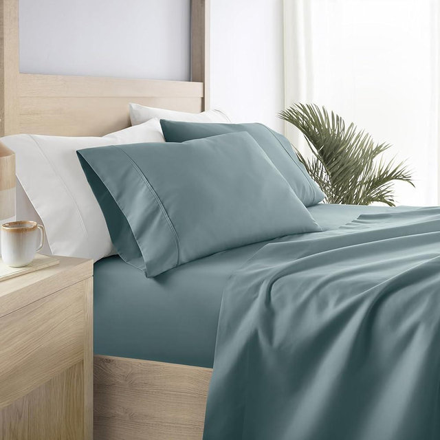 Linen Market Bed Sheets for King Size Bed (Ocean) - Sleep Better Than Ever with These Soft and Cooling King Sheets - Deep Pocket Fits 16" Thick Beds - 4 Piece King Sheet Set