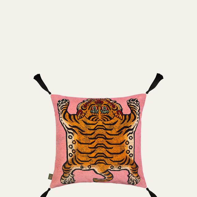 House of HackneySaber Tasseled 18" Velvet Cushion, Tourmaline