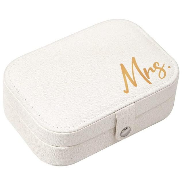 Bridal Shower Gift Travelling Jewelry Box Mrs. Bride to Be for Future Mrs Bachelorette Engagement Present
