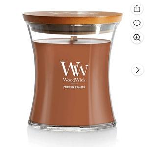 WoodWick Medium Hourglass Scented Candle, Pumpkin Praline, 9.7 oz