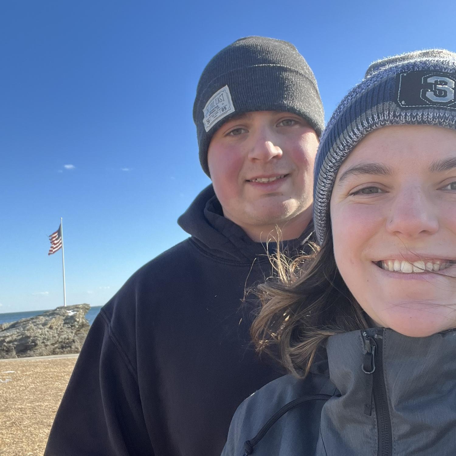 Sam and Erik on their (mostly) nightly walks by the beach