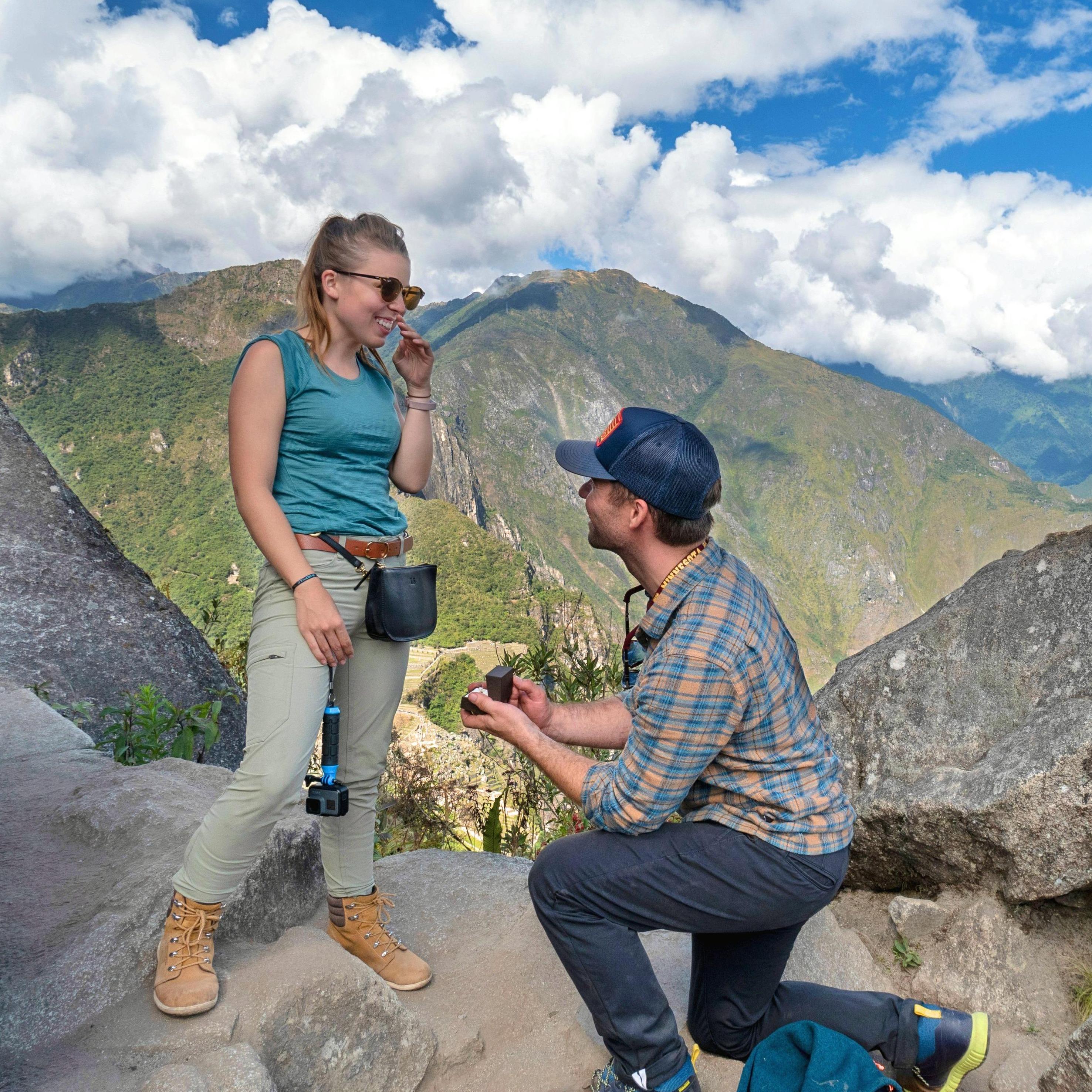 The proposal on the top of Huayna Picchu