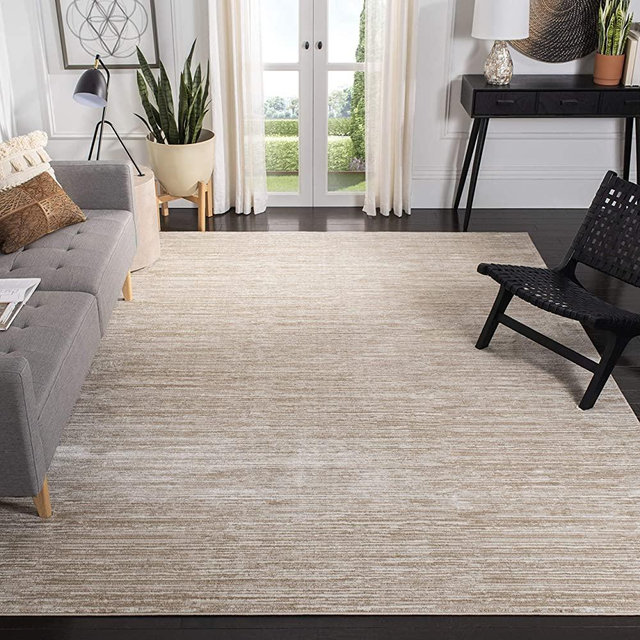 Safavieh Vision Collection VSN606F Modern Ombre Tonal Chic Non-Shedding Stain Resistant Living Room Bedroom Area Rug, 6' x 9', Cream