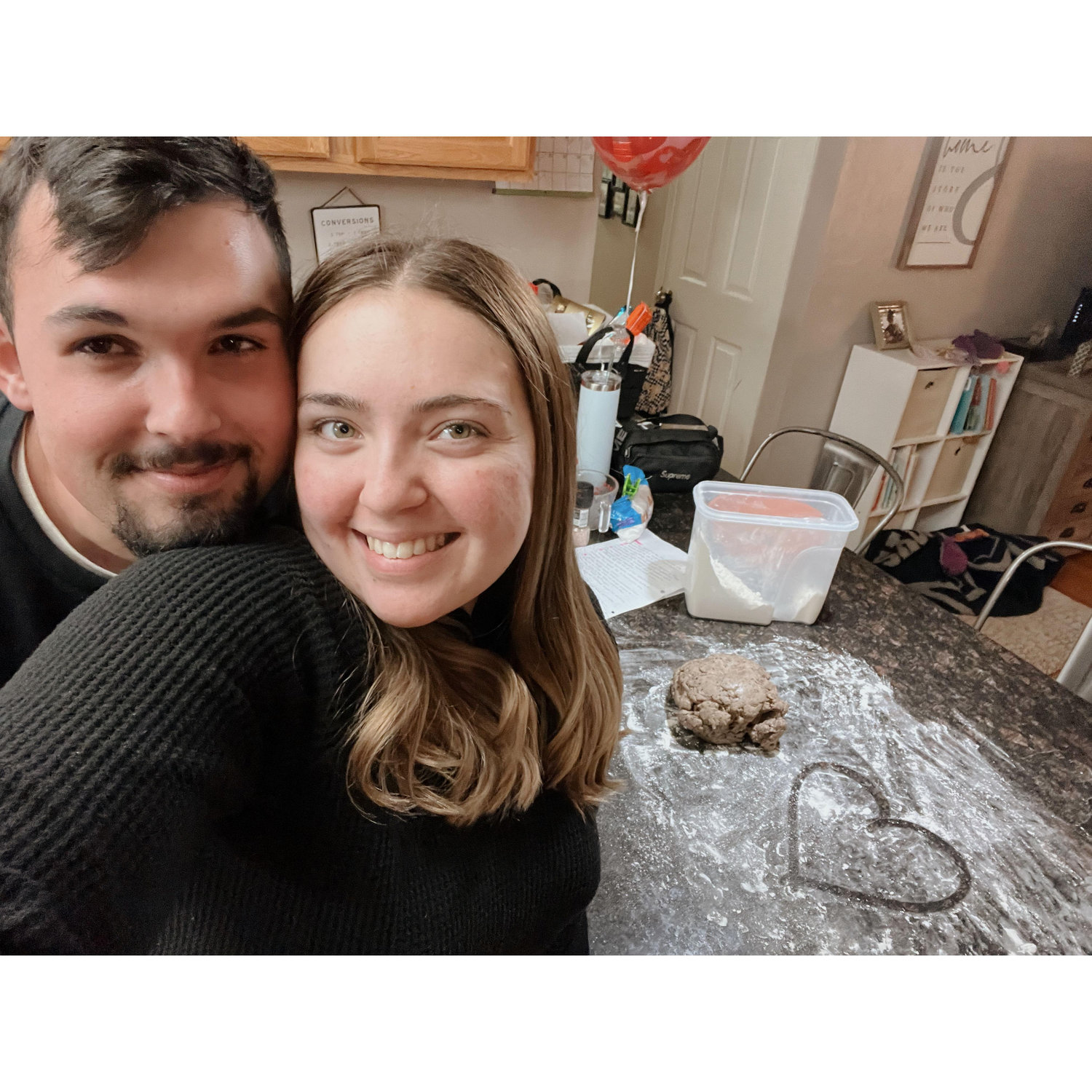 Our first Valentine's Day together & baking cinnamon rolls from scratch