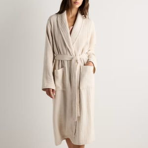 Soft Layered Turkish Cotton Robe - Birch, S