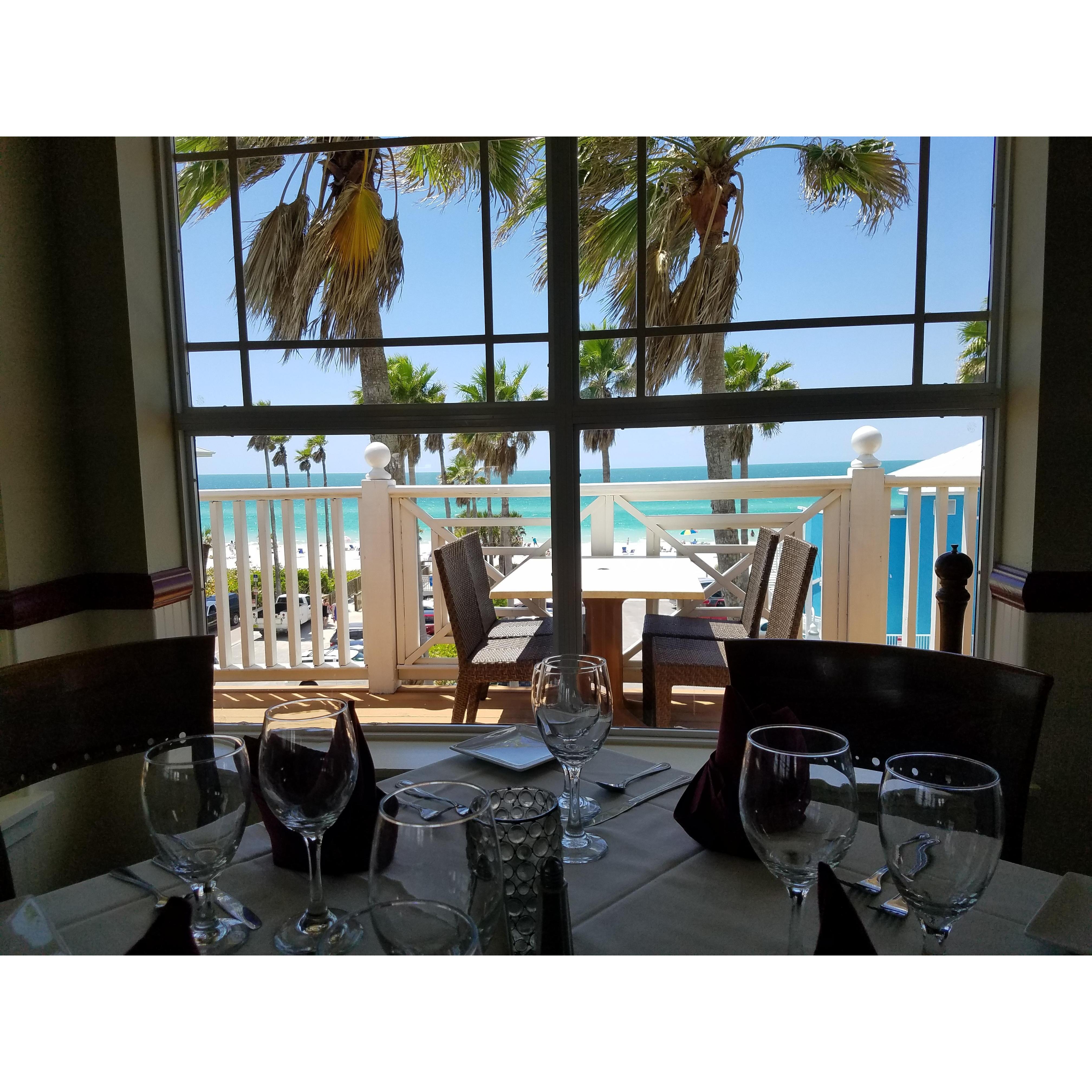 Bridge Street Bistro- our reception venue! Stunning views of the gulf and delicious food.