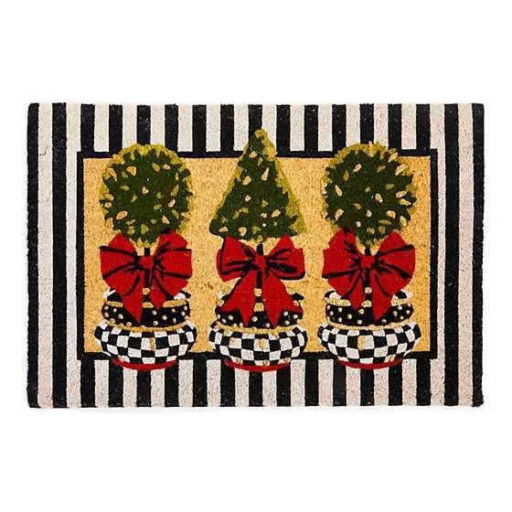 MACKENZIE-CHILDS Entrance Mat, Decorative Outdoor Coir Doormat, Front-Door Mat and Welcome Mat, Topiary