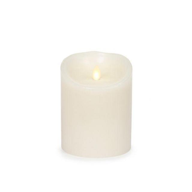 Luminara© Real-Flame Effect 4-Inch Pillar Candle in Ivory