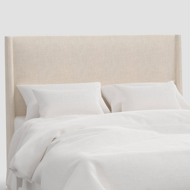 Encino Fully Upholstered Wingback King Size Headboard in Classic Linen Talc - Threshold™ designed with Studio McGee