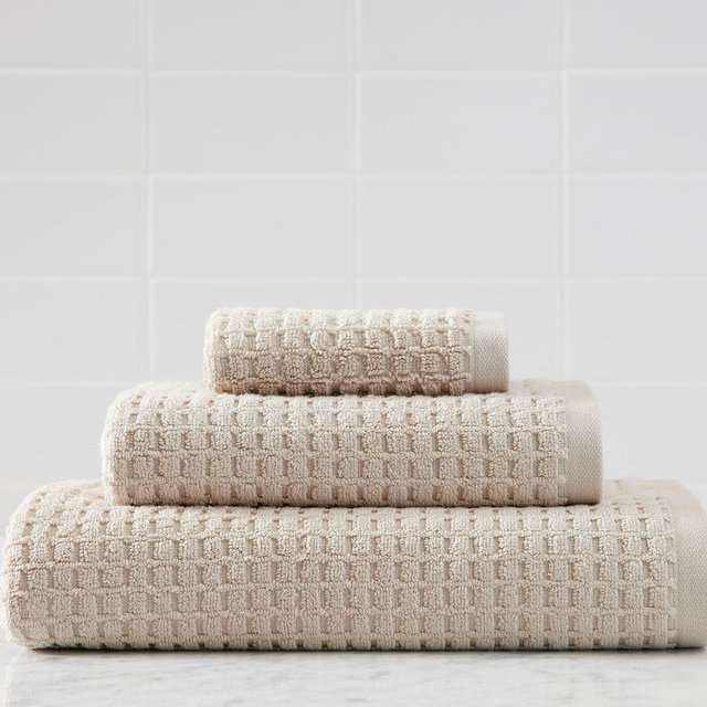 Flax Organic Terry Waffle Bath Towel