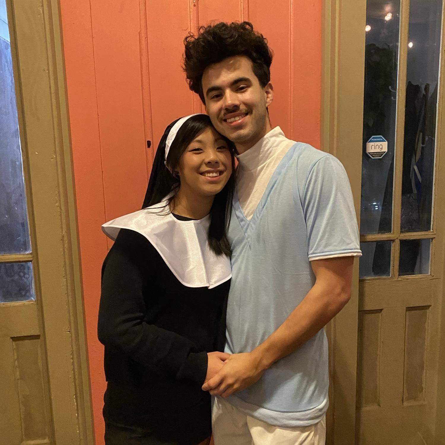 Nacho Libre and his nun for Halloween