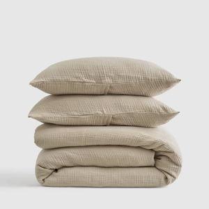 Organic Airy Gauze Duvet Cover Set - Dune, King/Cal King