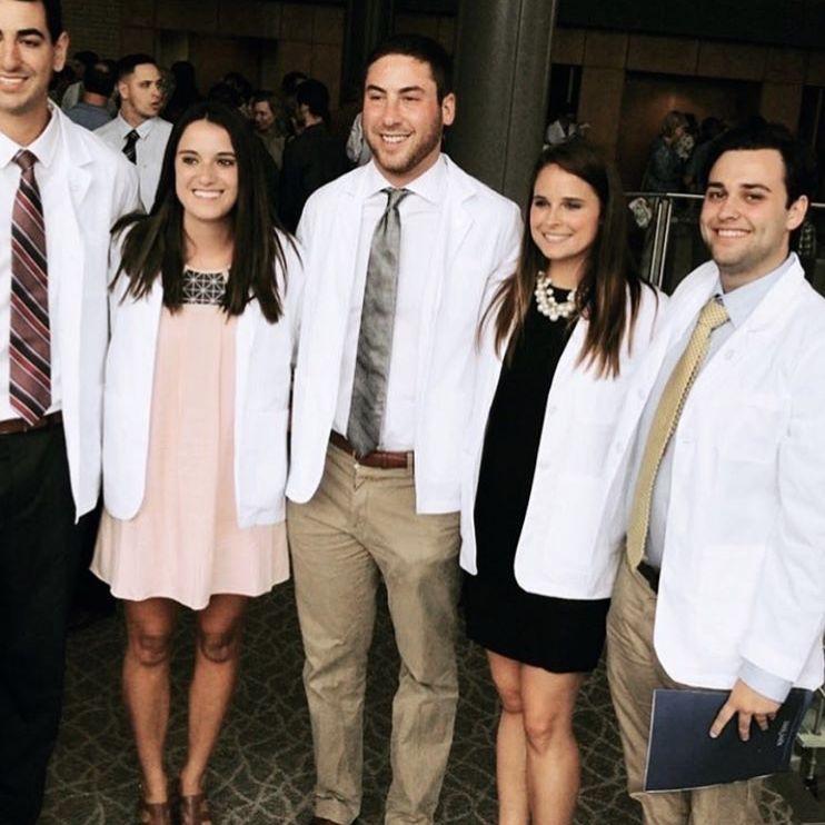 July, 2017 the first picture we took together was at our white coat ceremony to start podiatry school