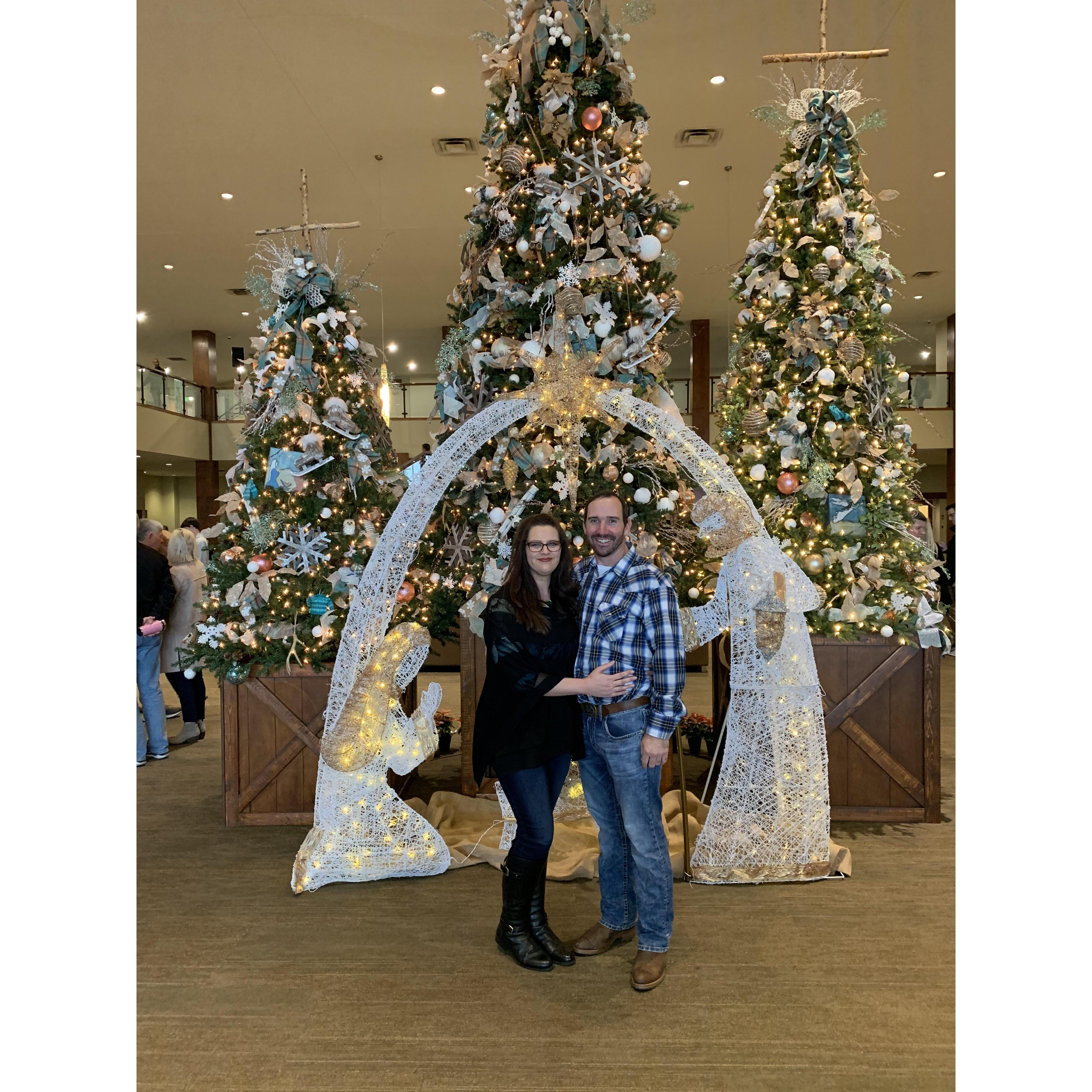Our first Christmas together at Bellevue Baptist Church.