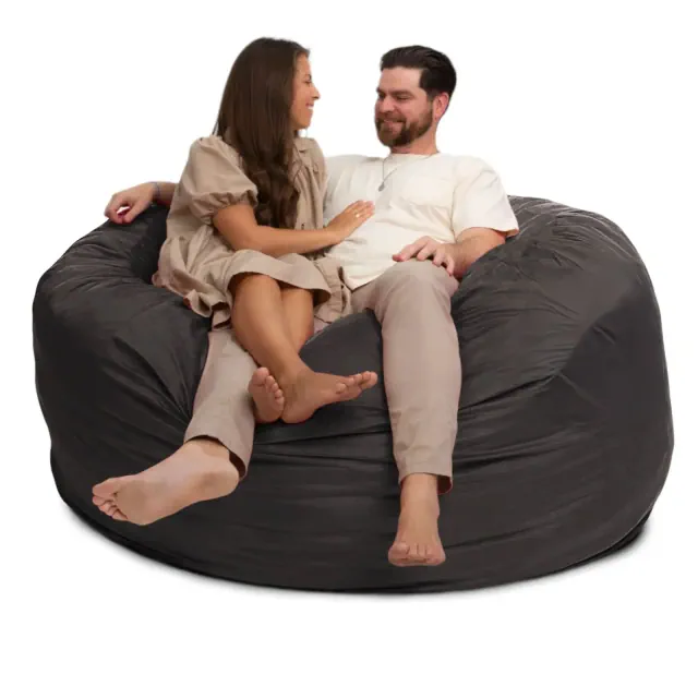 Ultimate Sack 6ft Bean Bag Chair, Oversized Comfortable Indoor Floor Lounger, Giant Foam-Filled Furniture for Relaxing, Grey Suede