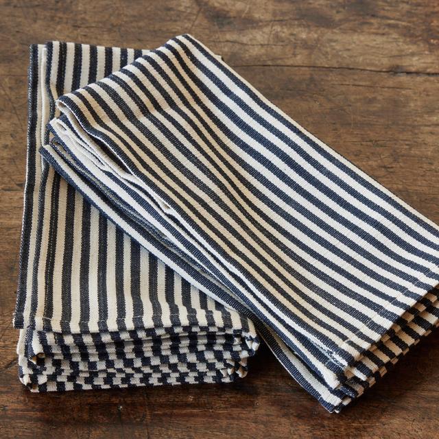 Tensira, Black & White Stripe Napkins (Set of 4)