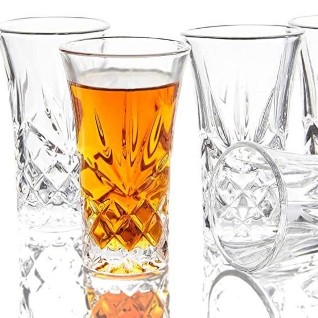 JAIEF Set of 6 Tequila Glasses Heavy Base Shot Glass , Cordial Glasses 2 oz
