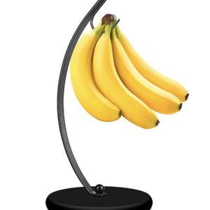 Banana Holder Stand - Hanging Hook Stands, Banana Hanger Hook Stand for Kitchen Counter (Modern,Full Black)