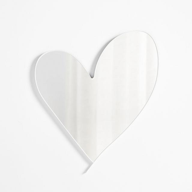 Large Heart White Wall Mirror by Leanne Ford