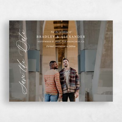 White Typography Wedding Save the Date - Andros Photo