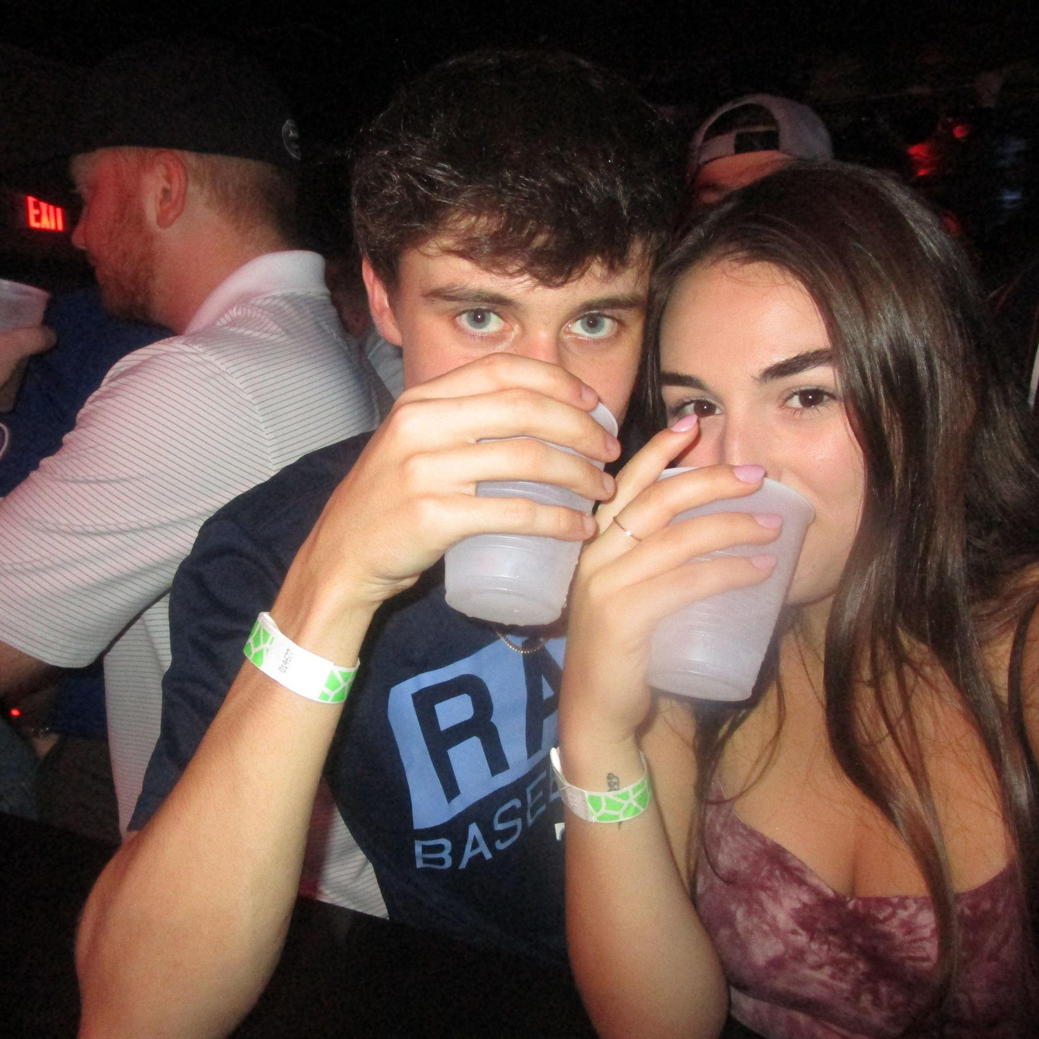 The night of our first kiss, of course at our college bar...