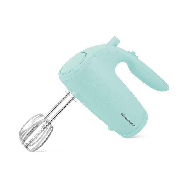 Elite Gourmet 5-Speed Hand Mixer with Beater Storage