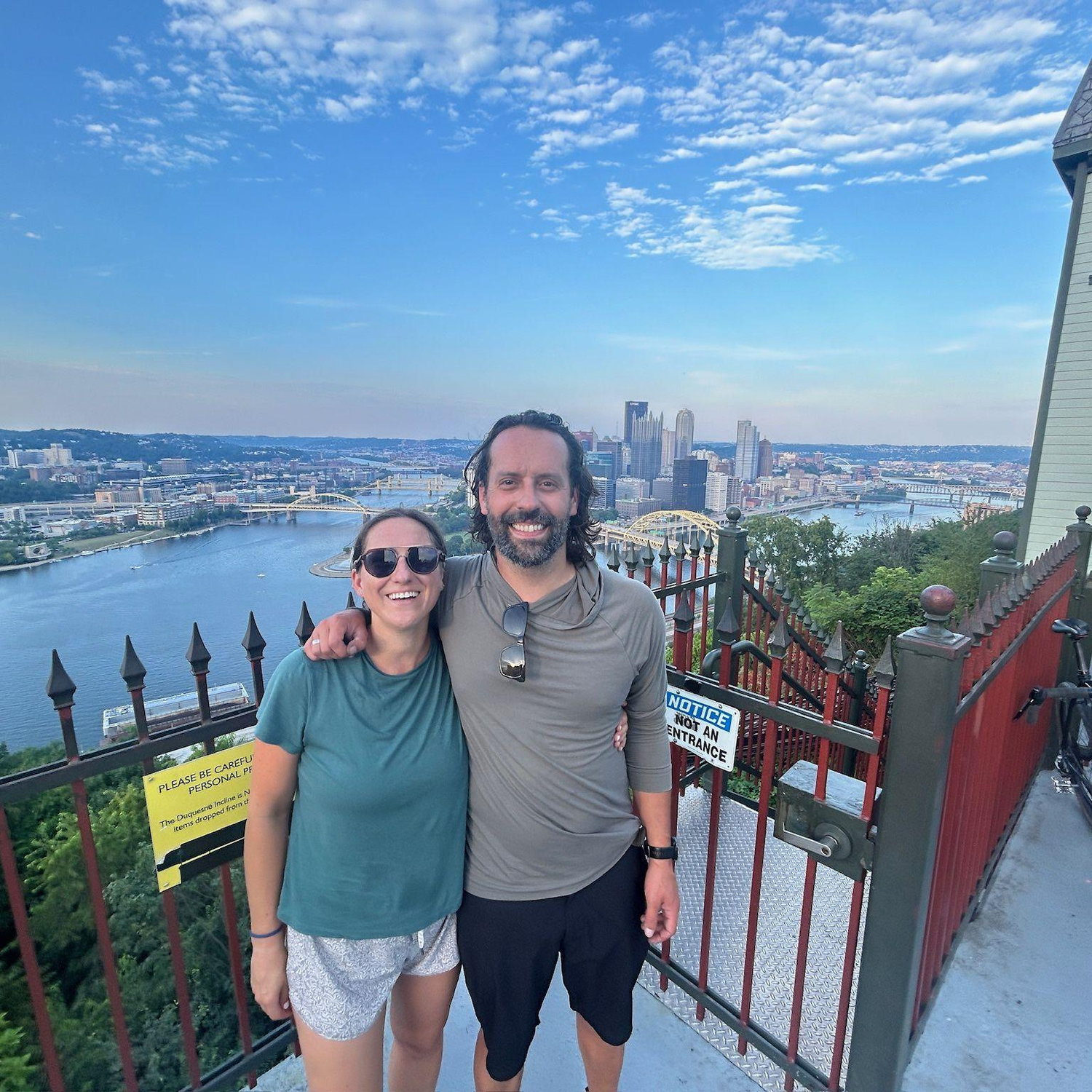 Looking over Pittsburgh post-funicular ride; first day of our week-long bikepacking trip