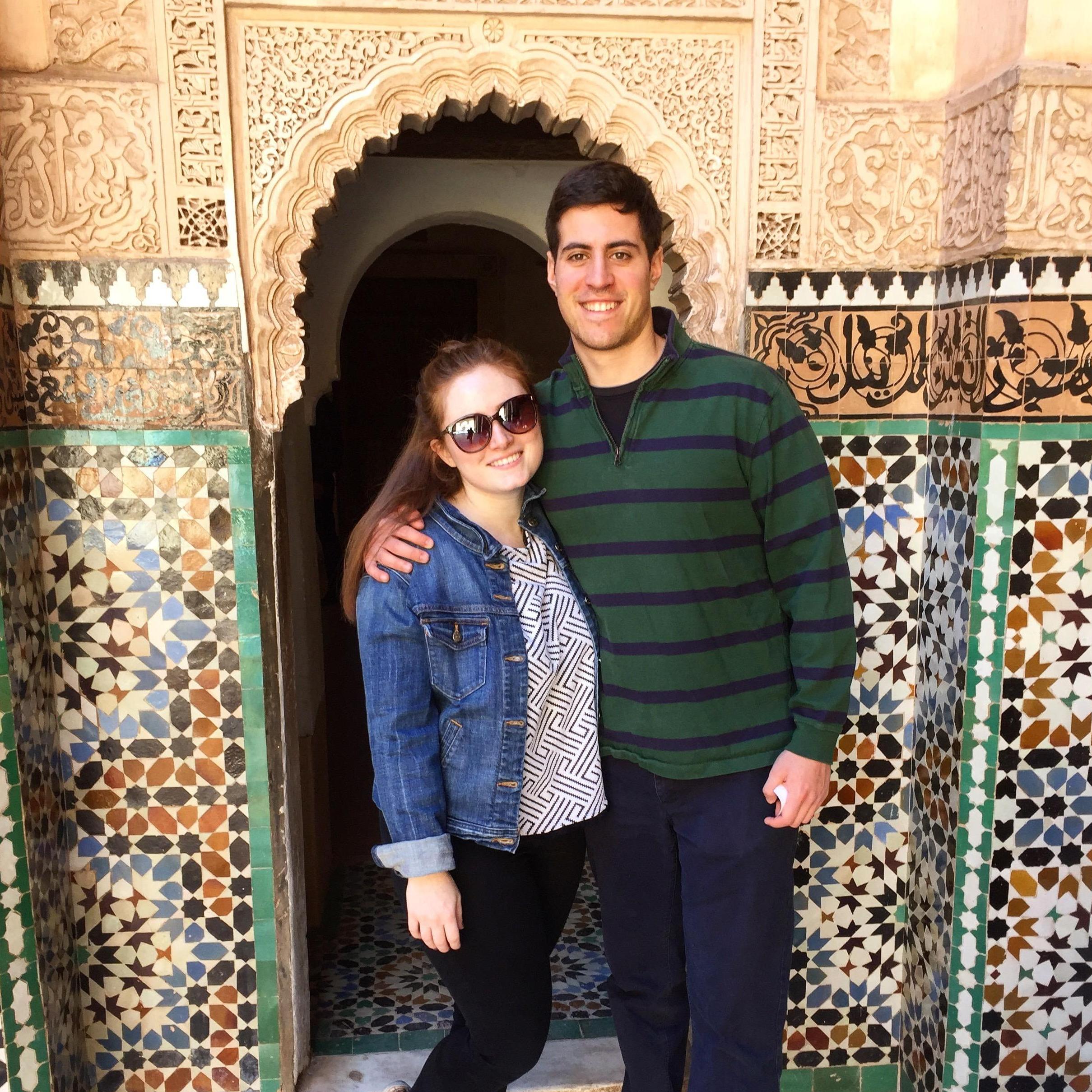 Appreciating the architecture of the Medersa Ben Youssef in Marrakesh