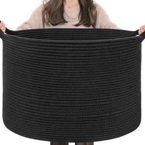 Large Black Blanket Basket