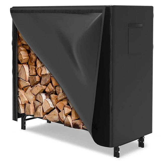 WALMANN 4ft Firewood Log Rack with Cover Outdoor, Heavy Duty Firewood Rack With Weather Resistant 600D Oxford Fabric Cover, Indoor/Outdoor Wood Rack for Firewood