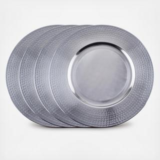 Large Hammered Rim Charger, Set of 4