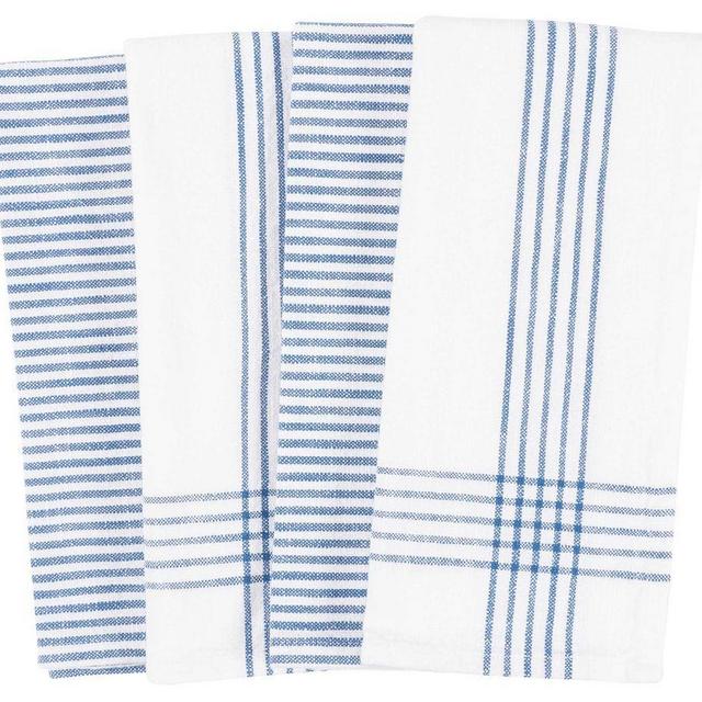 Monaco Washed Cotton Dish Towels, Set of 4 - Dutch Blue