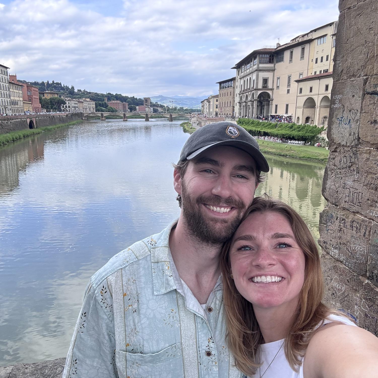 On the Ponte Vecchio bridge in Florence Italy