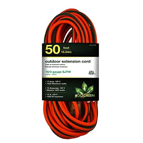 GoGreen Power GG-13750 - 16/3 50' SJTW Outdoor Extension Cord - Lighted End