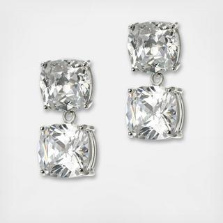 Double Cushion CZ Earrings