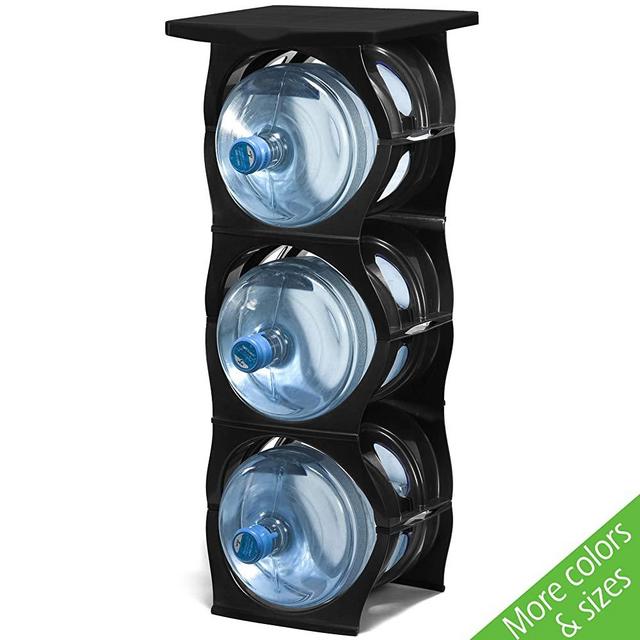 Baridoo Water Bottle Rack - Shelf (3 Plus Shelf, Black)