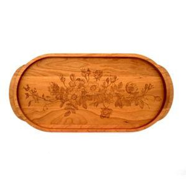 Cherry Wild Rose Challah Tray by JK Adams